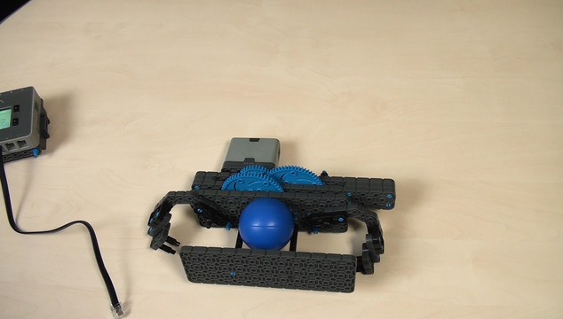 Image for VEX IQ. Extending a lever length for a harder hit on a ball when throwing it